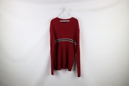 Vintage Gap Mens Size 2XL XXL Faded Striped Ribbed Knit Crewneck Sweater Red - £42.55 GBP