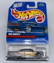 2000 Hot Wheels Mainline ‘59 Chevy Impala Silver Lowrider #116  N58 - £5.46 GBP