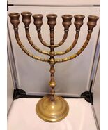 Antique Vintage Brass Hanukkah Candle Holder Free Shipping 12" In Tall F... - $49.99