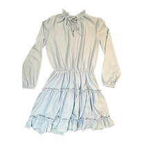 BTFBM Women&#39;s Long Sleeve Ruffled Tiered Swing Dress in Light Blue Size ... - $24.99