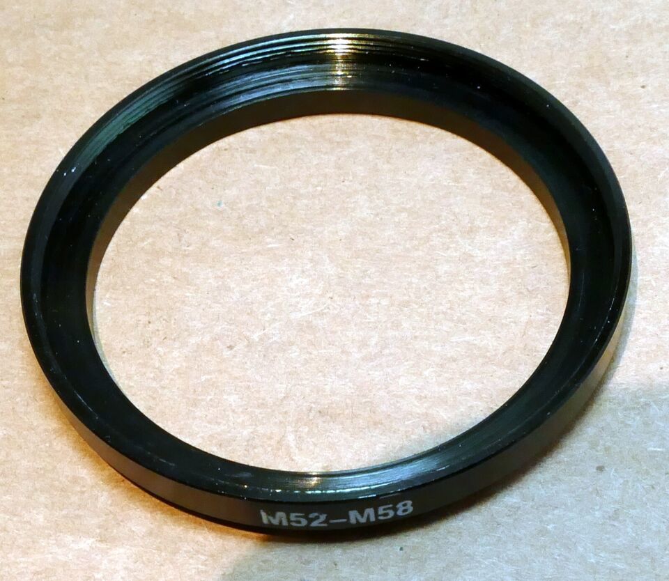 52mm to 58mm Step-up ring Metal adapter double threaded for lens filter - $8.78