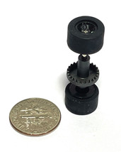 1pc 1993 Marchon MR-1 HO Slot Car Tune Up BLACK Wheel Rear Axle+Tires+Crown Gear - £7.11 GBP