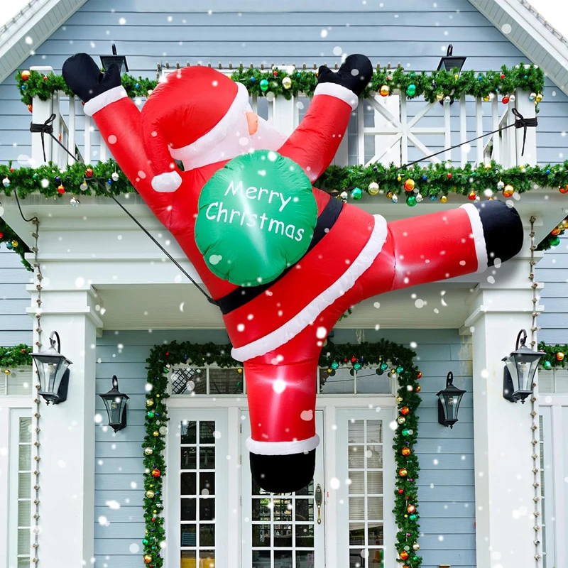 6 FT Tall Christmas Inflatable Hanging Santa Santa with Gift Bag Decorations - £64.62 GBP+