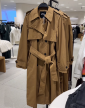 ZARA BNWT 2024. TOFFEE WATER REPELLENT TRENCH COAT BELT. 3811/255 - $158.93