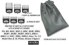 ANDIS Metal Clip DETACHABLE BLADE SNAP ON 6 COMB SET*Fit Excel,Supra ZR,... - $28.99