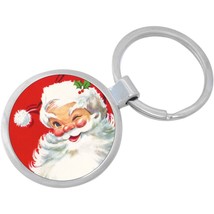 Vintage St Nick Santa Winking Keychain - Includes 1.25 Inch Loop for Keys - £8.57 GBP