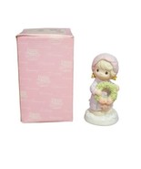Precious Moments MERRY CHRIST-MISS Girl Holding Wreath Bell Figurine #10... - £11.65 GBP