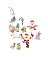 Vtg BUNDLE Santa Troll &amp; Bear Earrings Santa Pull Reindeer Christmas Bel... - £26.47 GBP