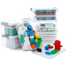 Citylife 6 Packs Small Storage Bins With Lids 3.2 Qt Plastic Storage Containers  - £43.95 GBP