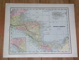 1896 Antique Map Of Panama Veragua Costa Rica Belize Jamaica Guatemala / Mexico - £18.63 GBP