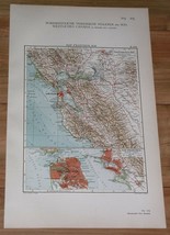 1914 Original Antique Map Of San Francisco San Jose And Vicinity / California - £26.59 GBP
