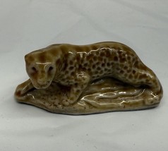 Vintage Wade Whimsies Miniature Porcelain Cheetah Jaguar Leopard Figurine - $9.85