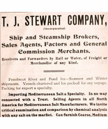 1906 TJ Stewart Co Ship Steamship Brokers Advertisement Merchants Trades... - $34.17 CAD