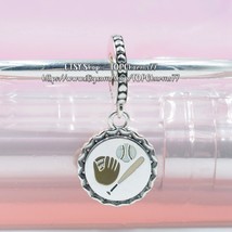 925 Sterling Silver Baseball Homerun Dangle Charm with Mixed Enamel Pend... - £14.19 GBP