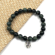 Natürlich Kambaba Jaspis Buddha 8 MM Perlen 7.5 &quot; Dehnbar Armband BBB-42 - £10.43 GBP