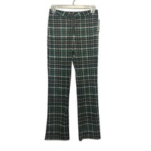 BP. Womens Flare Pants Green Plaid High Rise O-Ring Knit 90s Y2K Goth XS New - £11.90 GBP