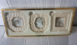 Classic Lenox Set Of 3 Beaded Embossed Photo Frames Eggshell White New In Box - £25.66 GBP