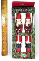 Set of 2  Santa Claus 10&quot; Scupltered Taper Candles - Robert Alan Company in Box - £11.24 GBP