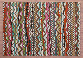 New Zig Zag 5&#39;7&quot;x7&#39;10&quot; ft Hand Knotted Contemporary Style 100% Woolen Area Rugs - £257.33 GBP