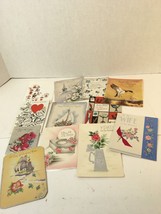 Lot 12 Vtg 1940&#39;s 1950’s Greetings Card Birthday Easter Fathers Day Glitter #5 - £9.43 GBP