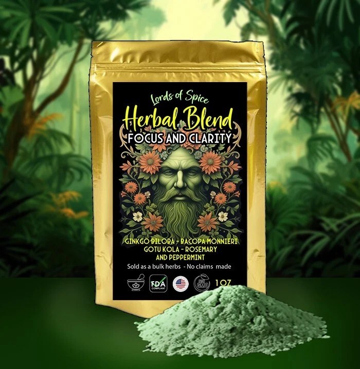 Focus and Clarity Blend Ginkgo Biloba Bacopa Gotu Kola More Herbal USA - $31.74