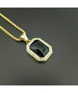 2Ct Emerald Cut Lab-Created Diamond Halo Pendant 14K Yellow Gold Plated ... - $80.99