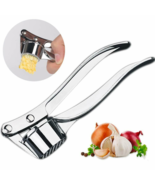 Garlic Press Crusher Mincer Chopper Peeler Squeeze Cutter Stainless Stee... - £11.15 GBP