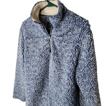 Canyon Creek Sherpa Pullover Sweater Blue Fluffy Soft Womens Large Long ... - £13.86 GBP