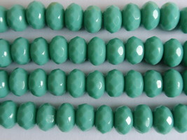 25 5 x 7 mm Czech Glass Gemstone Donut Beads: Turquoise - £2.34 GBP