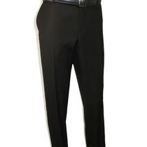 Men's MONO Turkey Slacks 100% Wool Plain Front Regular Fit 2501-01 Black image 3