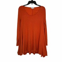 Umgee Women&#39;s Top Soft Flowy BohoLong Sleeve Tunic Shirt Dress Orange Sz. Medium - £15.81 GBP