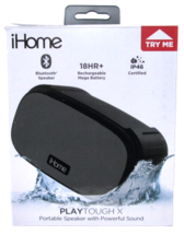 iHome PLAYTOUGH X Portable Bluetooth Speaker- Black (IBT300) - New Open Box - £18.54 GBP