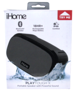iHome PLAYTOUGH X Portable Bluetooth Speaker- Black (IBT300) - New Open Box - £18.81 GBP