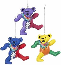 Grateful Dead - Dancing Bear 3-piece set of Ornaments by Kurt Adler Inc. - £20.08 GBP