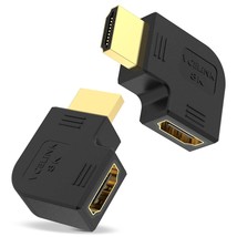 8K Hdmi Flat 90 Degree And 270 Degree Adapter, Hdmi Right Angle Adapter Male To  - £11.80 GBP
