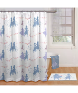 Disney Frozen Shower Curtain and Snowflake Hook Set Bathroom Kids Girls ... - £22.91 GBP