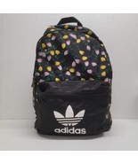 Adidas Floral Graphic Backpack Black Purple Yellow Flowers Lightweight - $22.67