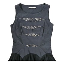 Karen Millen Black Lace Panel Drop Waist Skater Dress Women&#39;s 6 / UK 10 - £53.98 GBP