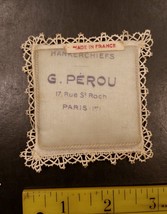 Vintage G. Perou Handkerchief Made in France 17 Rue S Rouch Paris - $5.99