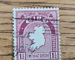 Ireland Stamp Map of Ireland 1 1/2p Used Red - $1.89