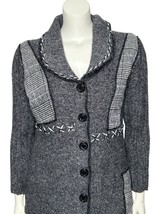 Tivoli Of Ireland Gray Plaid Wool Cardigan Sweater XL Women&#39;s Button Front - £31.85 GBP