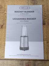 Replacement Instruction Manual for BELLA Rocket Blender 8 Piece Set - $5.97