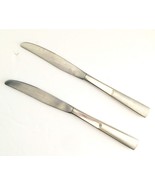Oneida Stainless Satin Scoop Flatware  Lot of 2 Dinner Knives 9&quot;  USA VGUC - $12.25 CAD
