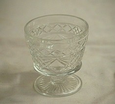 Vintage Clear Glass Diamond Pattern Footed Sherbet Sundae Ice Cream Bowl MCM - £13.29 GBP