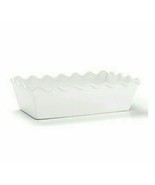 Avon Living White Porcelain Scalloped Bread Loaf Pan Baking Dish Ready t... - £23.67 GBP