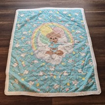 Precious Moments Baby Blanket Quilt Comforter Teddy Bear Balloon Rainbow... - $59.39