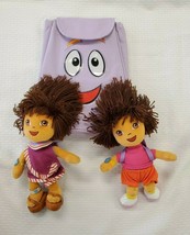 Ty Beanie Baby Dora the Explorer 8&quot; Doll Set Lot of 2 with Backpack - £23.29 GBP