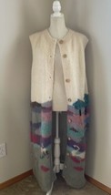 Vintage Susan Vale Hand Knitted Mohair Sweater Floor Length Pockets Buttons - $378.10