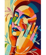 Handpainted Colored  Oil Painting on Canvas, Large Wall Art Arylic 100x2... - $487.32 CAD