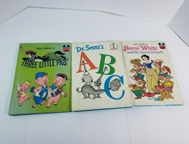 Vintage Dr. Seuss&#39;s ABC &amp; Disney Snow White Hardcover Book with Cassette Tapes - £55.25 GBP